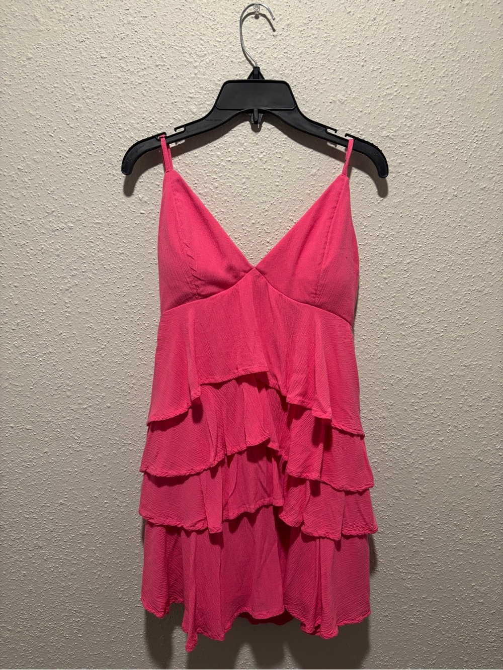 Hollister Pink Tiered Ruffle Strap Dress